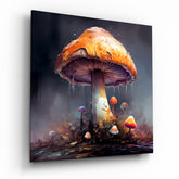 Mushroom Glass Wall Art|| Designer's Collection.